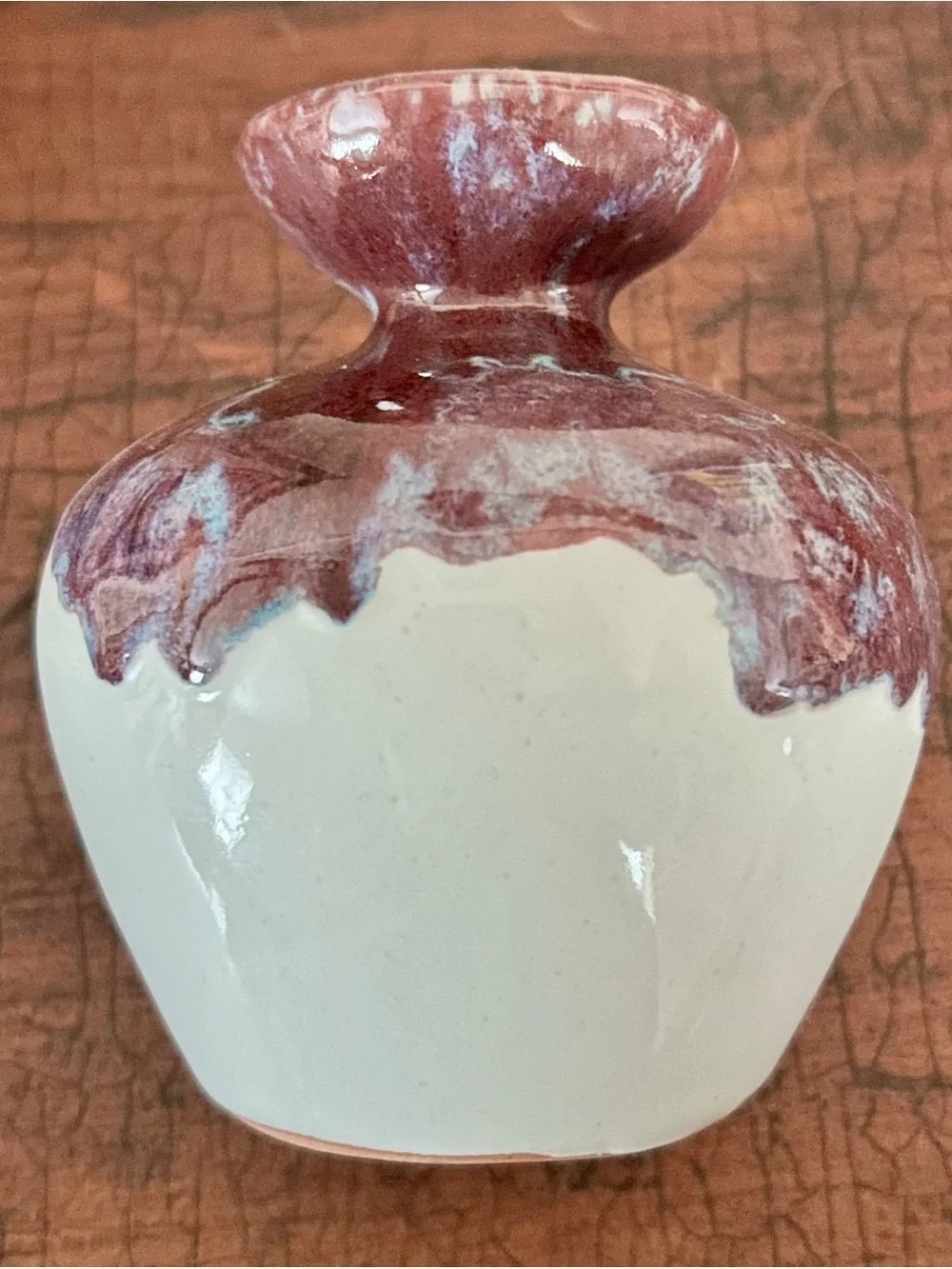 Anthropologie Vase Set Bud Vases Ceramic Burgundy Drip Glaze Boho Home Decor